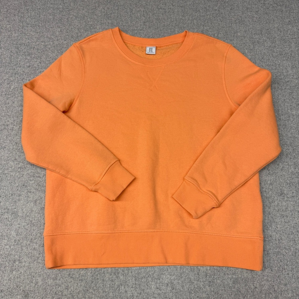 Amazon Essentials Sweatshirt XL Orange Fleece Crew Neck Long Sleeve Casual 1660